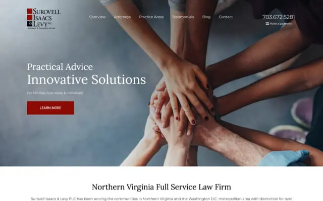 Surovell Isaacs & Levy PLC website preview