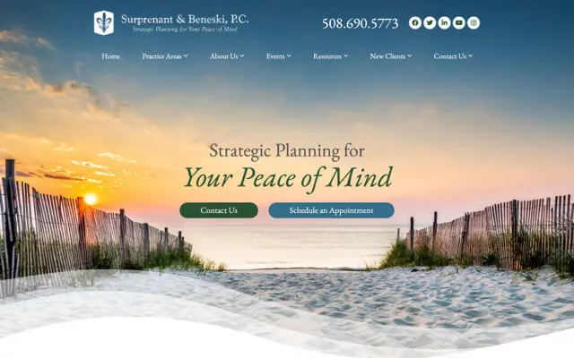 Surprenant & Beneski, PC desktop website preview