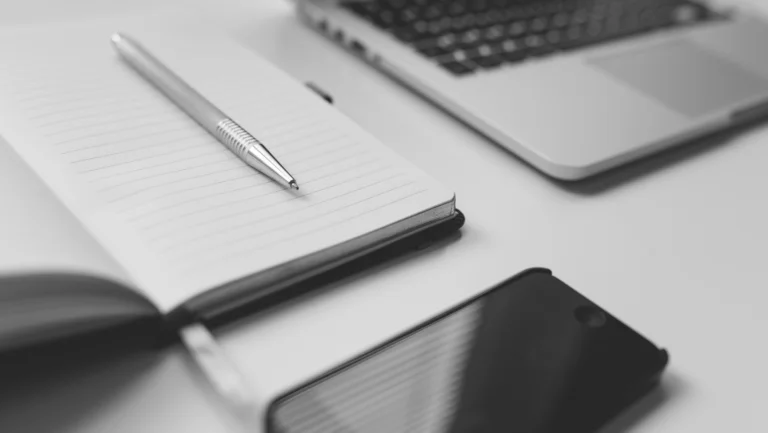 notebook and pen