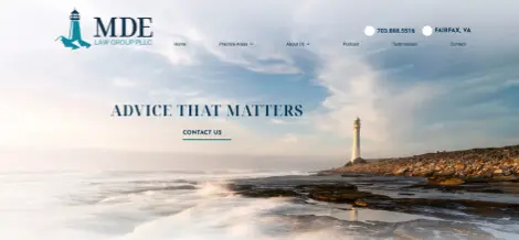 MDE Law Group website preview
