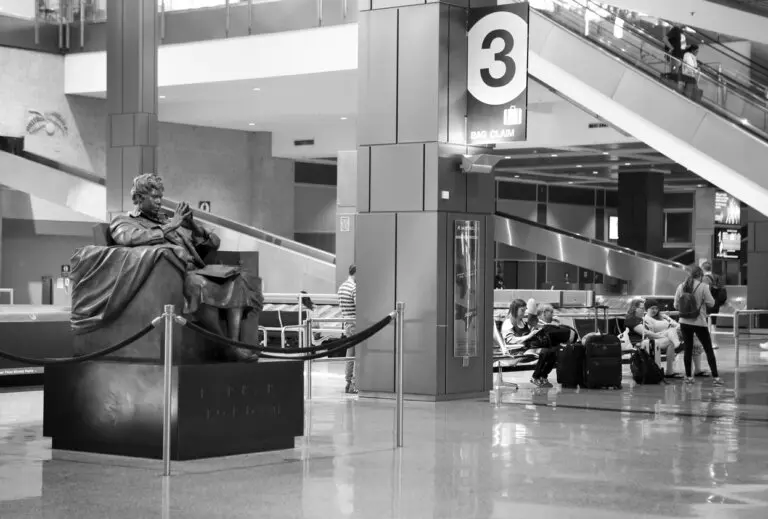 A statue of Barbara Jordan in Austin's airport.