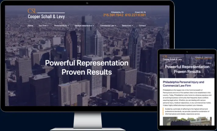Cooper Schall & Levy site preview