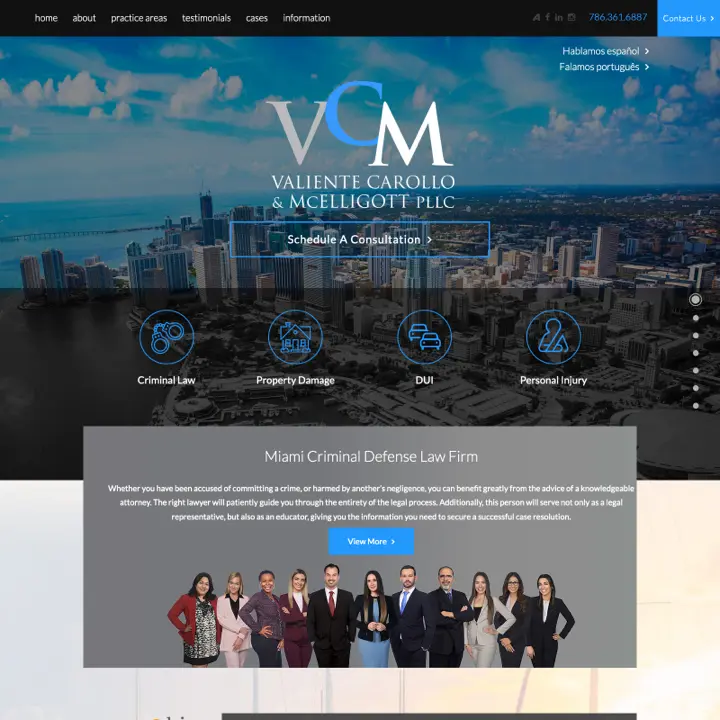Valiente Law View website