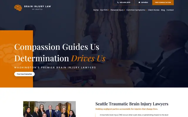 Brain Injury Law of Seattle desktop website preview